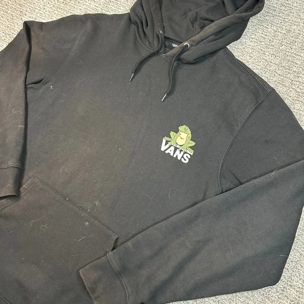 Vans Mens The Good Times Frog Graphic Hoodie Black Medium Pullover Sweatshirt - Picture 4 of 7